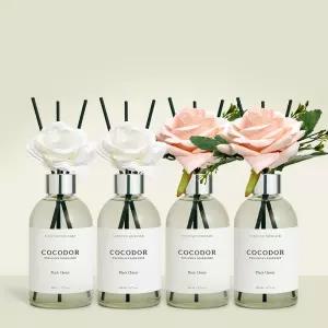 [2+2] 코코도르 화이트라벨 플라워 데코 디퓨저 200ml 4개 집들이선물 홈인테리어 양재동꽃시장