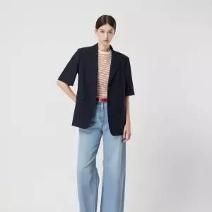 [롯데백화점]씨씨콜렉트 린넨 블렌드 하프슬리브 싱글 자켓 C252MSF136