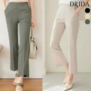 [하프클럽/] 여자 여름 사선 부츠컷 정장 밴딩 슬랙스 빅사이즈 바지 40-50대