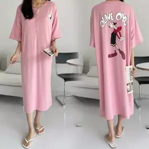 [보리보리/보리맘]캐릭터 여름 반팔 단추 수유 원피스 빅사이즈 수유복  ID329