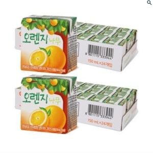 과즙음료 오렌지나무 과채주스 과일음료 150ml x 48입