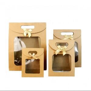 투명창 선물상자 크래프트 쇼핑백 선물 포장지 종이백 백 4size 봉투 쇼핑백 종이 가방 상자 박스