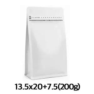 이지포장 무광 화이트 박스파우치 커피 원두 봉투 200g (50매) 소분·포장용
