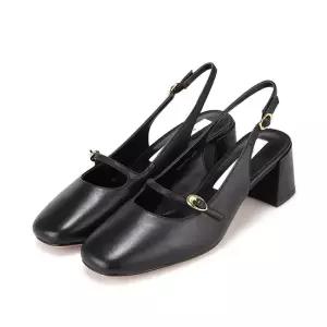 [본사운영] 바바라 양가죽 버클 장식 여성 펌프스 6cm_AAH761