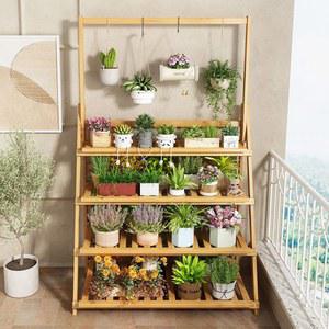 꽃집 우드 화분 폴딩 진열대 50m 화분선반대 계단식 받침대 꽃마차 스 지 화분다이