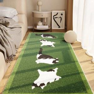고양이 잔디 러그 포인트 워셔블 침실 카페트 카펫 깔개 매트 캣 단모