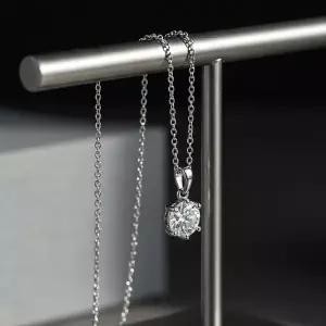 [메종드쉬] 모이사나이트 목걸이 랩 다이아 6프롱 1캐럿