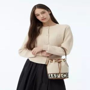 닥스 액세서리 여성 24FW [스테디셀러] 브라운 로고프린트 가죽 토트백 WCBA4F560W2