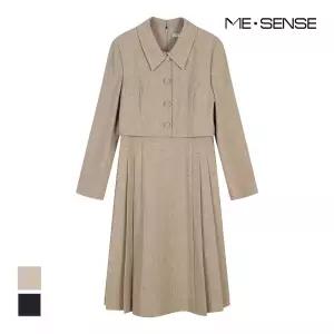 [미센스] 언발 플리츠 카라 원피스_MB4XOPM110A