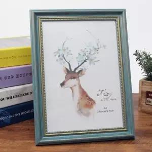 앤틱 무드 허가증 상장 자격증 액자 A4 블루 그린 (WFJPN5D)