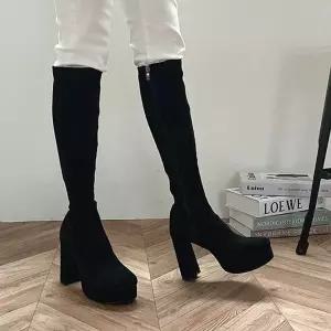 모던 스타일 플랫폼 여성용 하이힐 롱부츠 5FWY (WFK3BQ6)