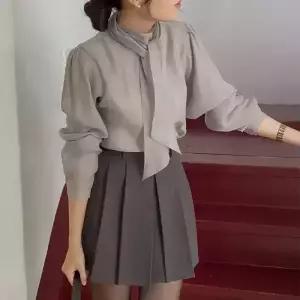 [코코블랑] 디스트 타이 블라우스