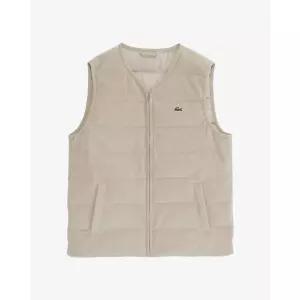 라코스테 스포츠 경량 패딩 조끼 여성 베이직 논칼라 코듀로이 덕 다운 베스트 베이지 BF835E-55N