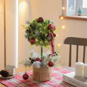 플라워트리 크리스마스 장식 화분 LED 베리엔티크 트리 set 39cm