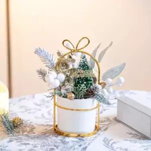 플라워트리 크리스마스 미니트리 화분 화이트 열매 set 18cm 장식