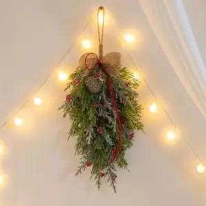 플라워트리 크리스마스 벽장식 사이프러스 34cm 벽걸이 소품 데코