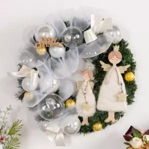 플라워트리 크리스마스 리스 벽장식 릴리안 45cm 소품 데코 문