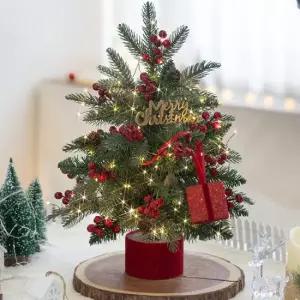 플라워트리 크리스마스 미니트리 벨벳 레드 열매 45cm 장식 소품