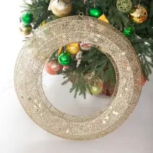 플라워트리 [1+1] 크리스마스 글리터 리스 벽장식 뉴니켈 70cm