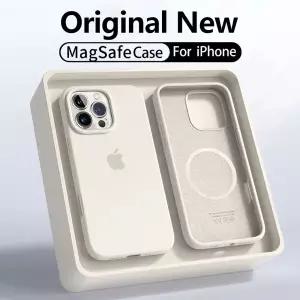 아이폰 16 15 12 14 13 Pro Max 13 무선 충전 풀 로고 커버용 맥세이프 마그네틱 리퀴드 실리콘 소프트 케