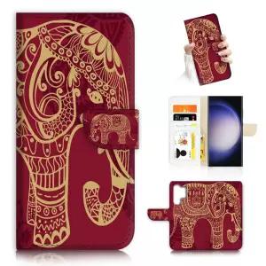 삼성 S24 울트라용, 삼성 갤럭시 S24 울트라용, 디자인 플립 지갑 폰 케이스 커버, A21111 트라이벌 레드