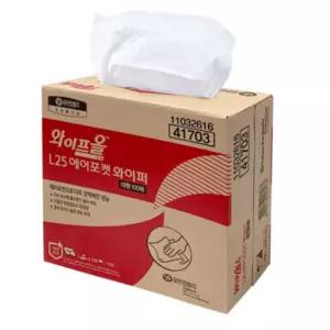 유한킴벌리 41703 에어포켓 L25 와이프올 100매 대형 와이퍼 흡착포 더욱 우수한 엠보싱 흡수력 마모강도 수입포 종이걸레 보루