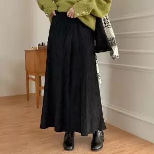 [공구우먼] [제작] 센시유 벨벳 플레어 롱 스커트 84966 빅사이즈 여성의류