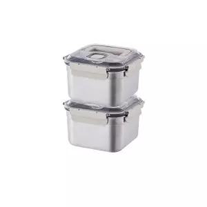 [락앤락][락앤락][본사][1+1] NEW 숨쉬는 스텐김치통 정사각 3L (LST702BS2)