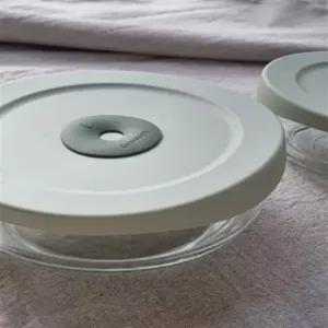 글라스락 국산 소분용 스팀 국그릇(2P)실리콘 뚜껑 용기500ml 강화유리 전자렌지용