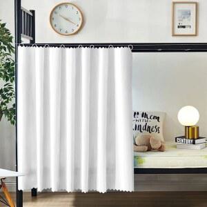 기숙사침대커튼 게스트하우스 사생활보호 프라이버시 이층 커튼 화이트 침대 7m 1m 높이 버클 길이 가림막