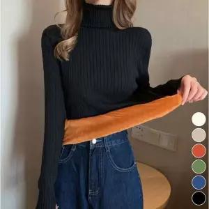 [하프클럽/]여성 하이넥 골지 기모 터틀넥 목폴라 니트 폴라티