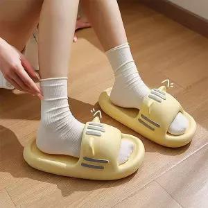 [하프클럽/]야옹이 고양이귀 여성용 거실 푹신 두툼한 슬리퍼