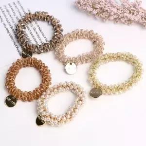 [하프클럽/]진주 크리스탈 추천 비즈 헤어슈슈 꾸안꾸 머리끈