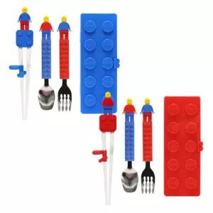 옥스포드 3종스푼포크젓가락케이스세트 레고 수저세트 어린이집준비물 단체선물 답례품
