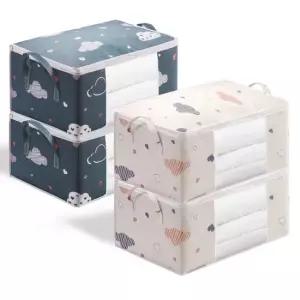 하트구름 부직포 옷 이불 정리함 4p   수납함 보관함 이불가방