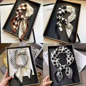 [하프클럽/]손수건마니아 데일리 종 럭셔리 실크 여성 빈티지 스카프