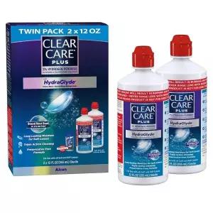 Clear Care 클리어케어 플러스 렌즈용액 12온스 2팩 렌즈 케이스 포함