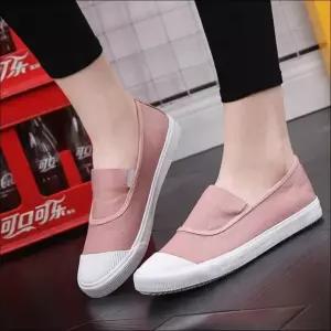 단화 스니커즈 끊없는 슬립온 베이직 4컬러 배색 캔버스 여자