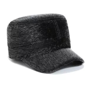 (필수선택 필수선택/EC 7842 군모 MAOZG - 블랙)귀달이 캡 군모 러시아털 마오지 모자 남성 남자 중년 신사