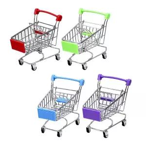 마트카트 소품 미니카트 미니어처 바구니 인테리어 쇼핑카트 (대) 칼라 미니