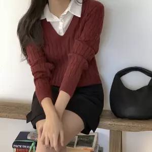 [코코블랑] 신디 셔츠 레이어드 니트