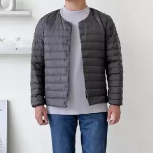 남자 초경량 가벼운 라운드넥 패딩 자켓