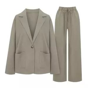 [롯데백화점]티뷰 박시 자켓 와이드 팬츠 세트_V6A-CSE003