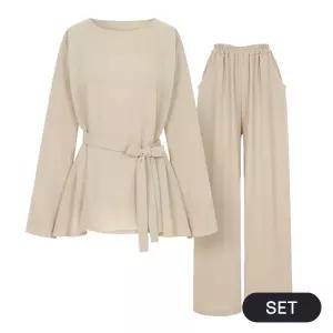 [페이지플린] 벨티드블라우스팬츠SET_P6ASE009C