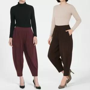 여성 겨울 기모 방한 빅사이즈 바지 골지 배기팬츠 승마바지 기모바지