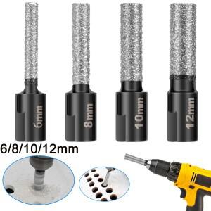 4개입 건식 보석십자수 드릴 비트 세트 6/8/10/12mm 타일 홀쏘 화강암 세라믹 대리석 석재 유리용