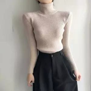 여성터틀넥니트 여성 목폴라 쫀쫀한 슬림핏 니트 긴팔 부드러운 얇은