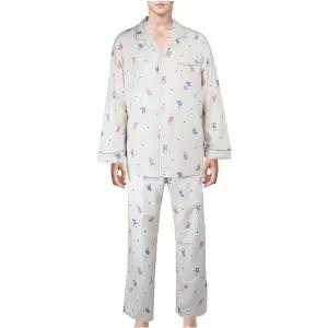 포근따뜻 순면 약기모 고양이 나염 남성 파자마 잠옷 MP8873A