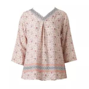 여성 레이온 보더 페이즐리나염 이지웨어 상의(WPA380WS)
