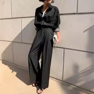 (뮬랑) 마티니 데님 슬랙스 셋업 (2col)[세트DS797]